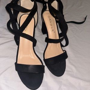 Lucky brand tie up heels! Size 9 black!